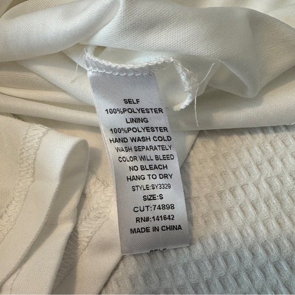 NEW She + Sky Small White Textured Mini Dress ~ Ruffle Sleeve Bride Sorority - Picture 6 of 6